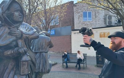 scanning the Mother Redcap Statue in Wallasey