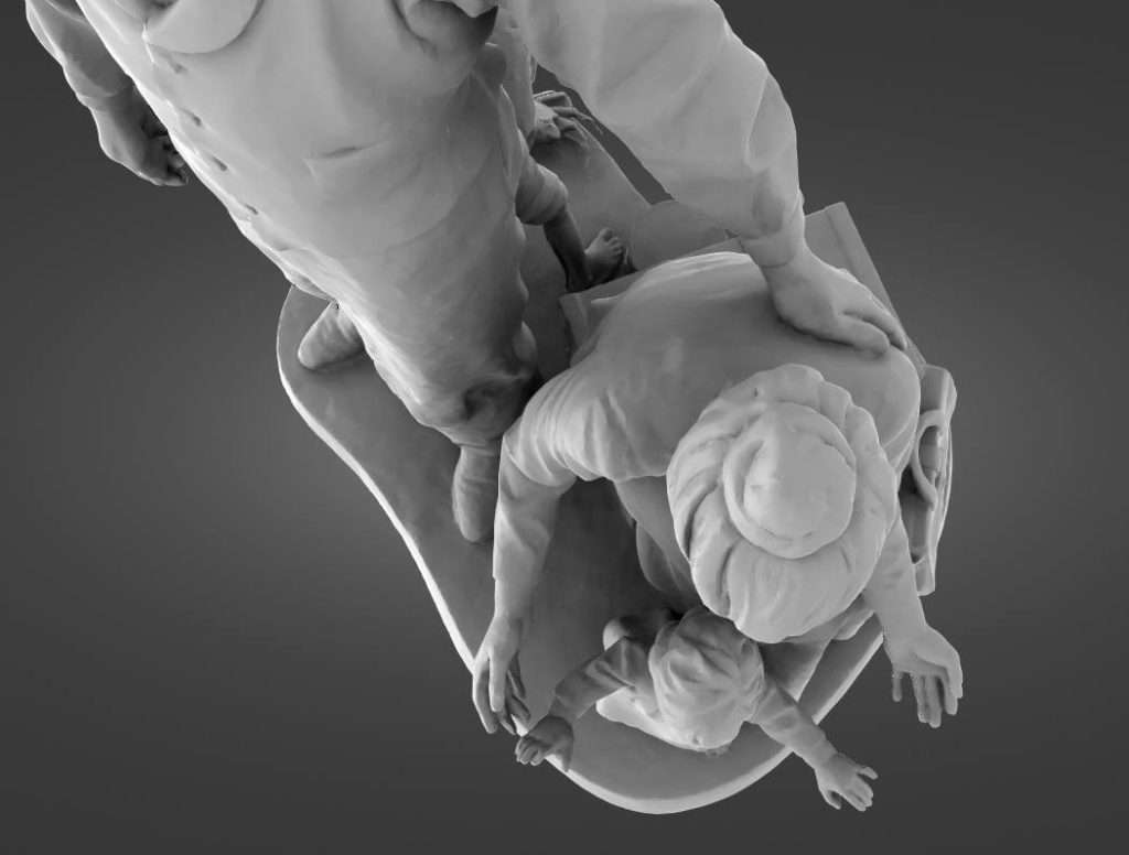 Using the original Creality Otter to 3D scan The Crossing monument outdoors in Liverpool.