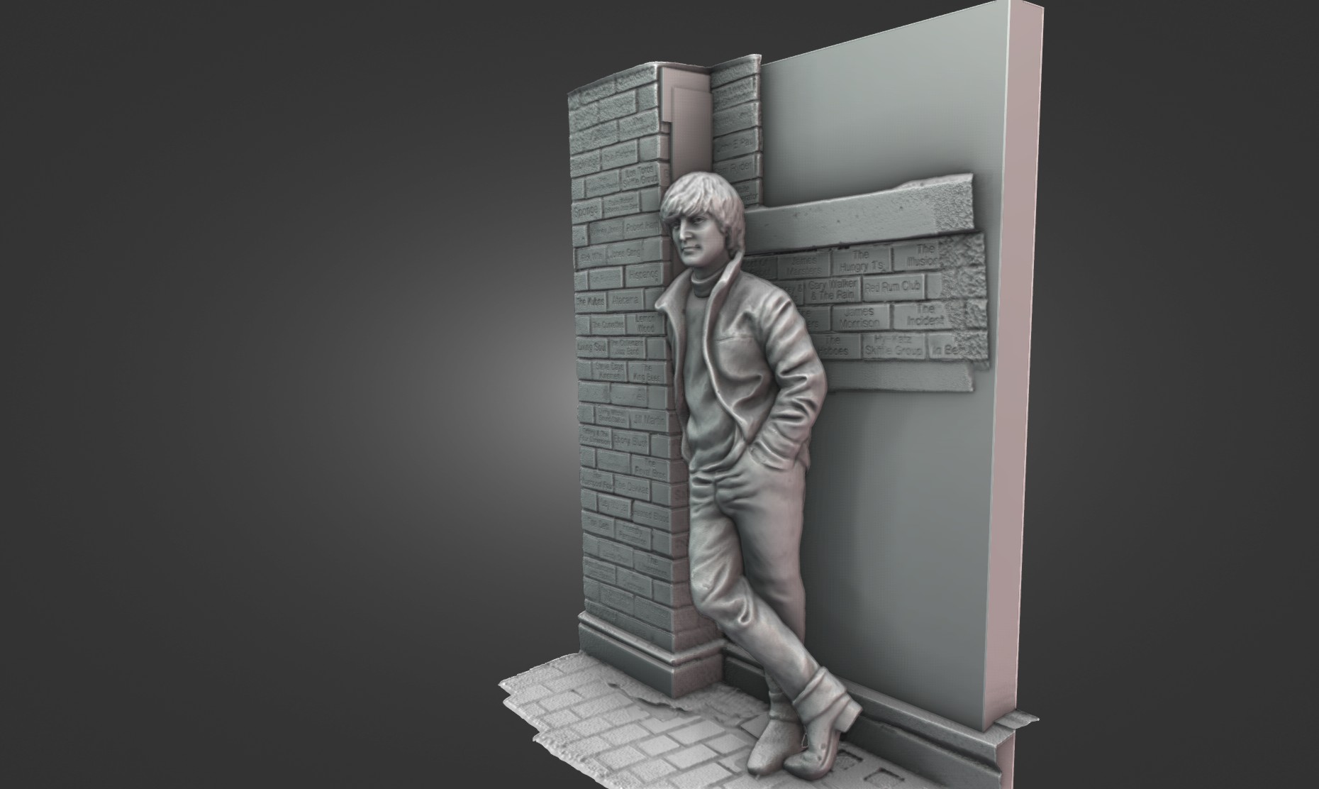 Using the Creality Otter Lite to 3D scan the John Lennon monument outdoors.