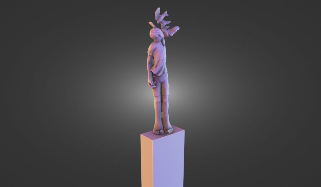 Using the original Creality Otter to 3D scan the Warrington peace monument indoors.