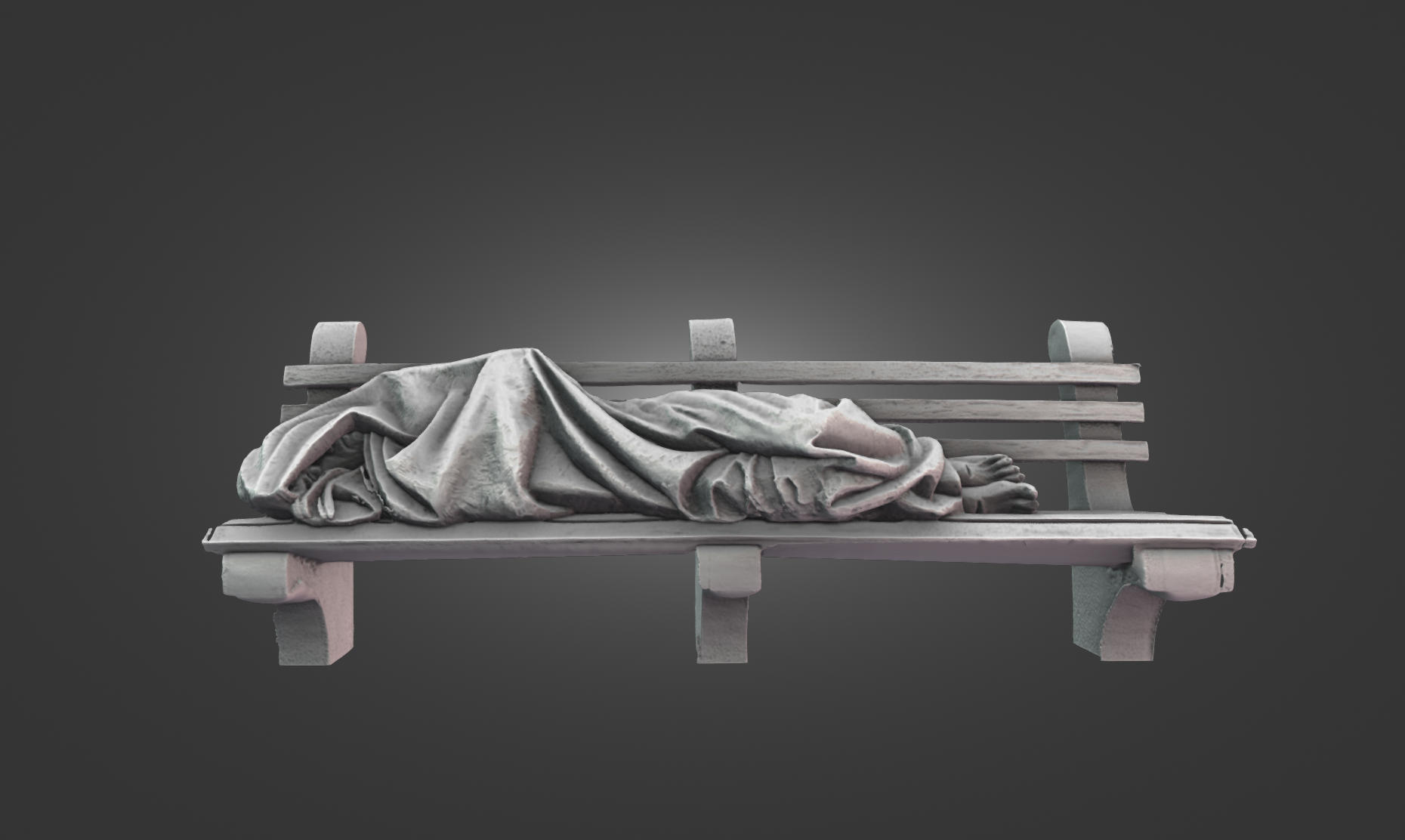 For photos of the scanner: Using the Creality Otter Lite to 3D scan the Homeless Jesus monument outdoors.