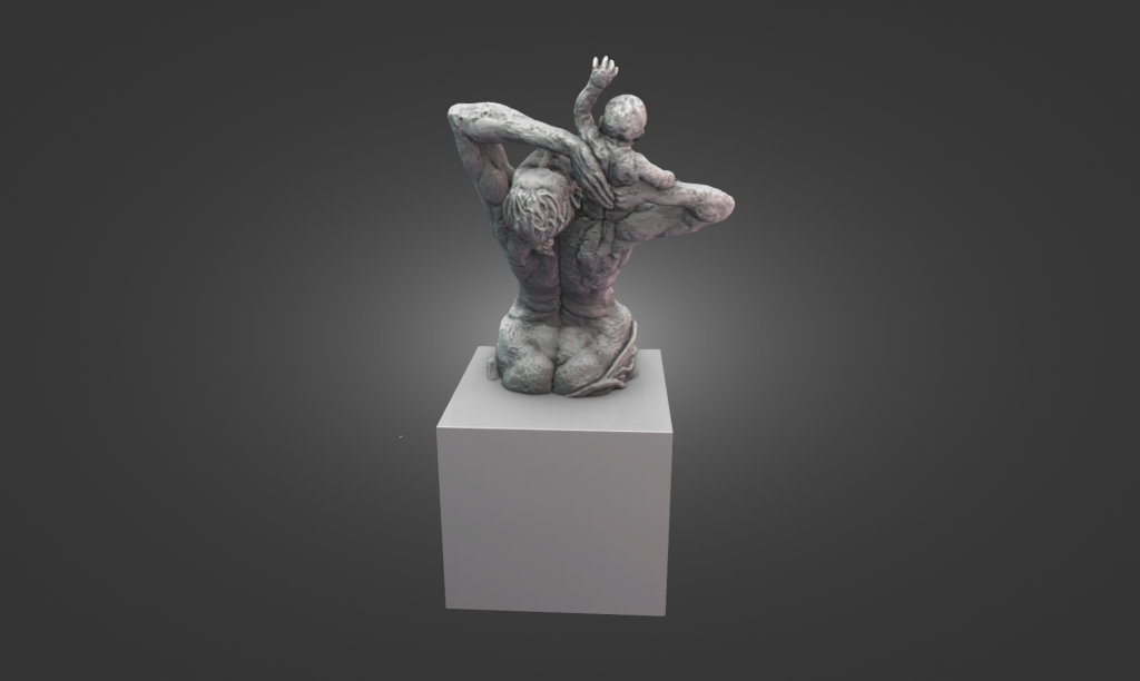 Highly detailed digital 3D model of the Prestatyn Mother and Child sculpture.