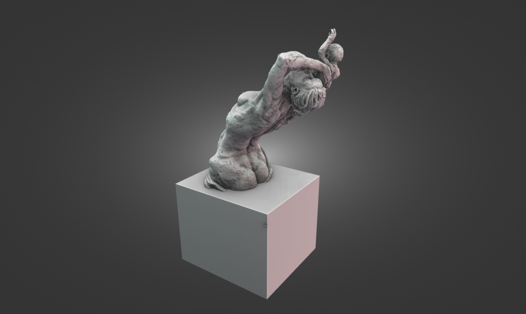 Highly detailed digital 3D model of the Prestatyn Mother and Child sculpture.