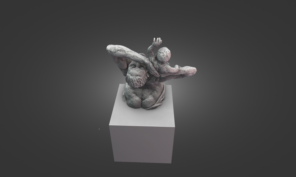 Highly detailed digital 3D model of the Prestatyn Mother and Child sculpture.