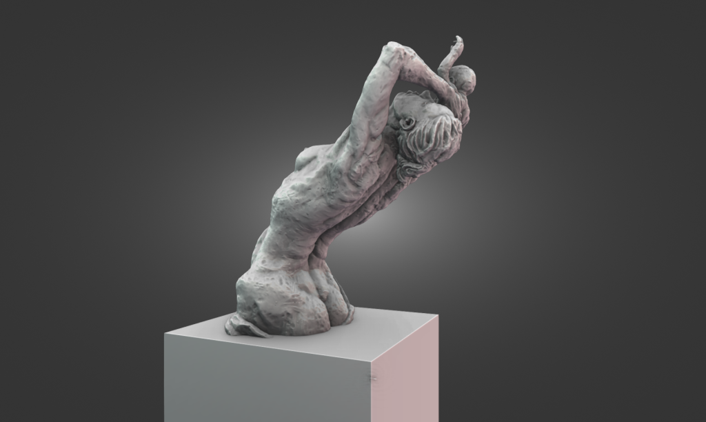 Highly detailed digital 3D model of the Prestatyn Mother and Child sculpture.