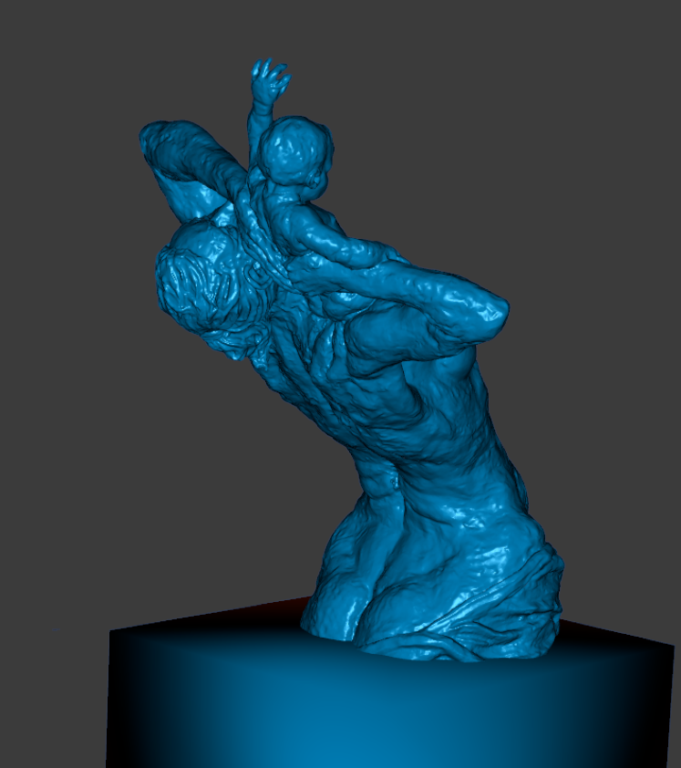 Highly detailed digital 3D model of the Prestatyn Mother and Child sculpture.