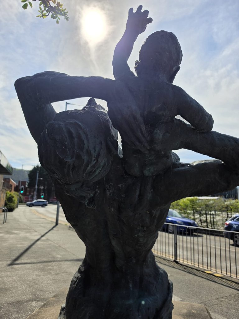 Highly detailed digital 3D model of the Prestatyn Mother and Child sculpture.