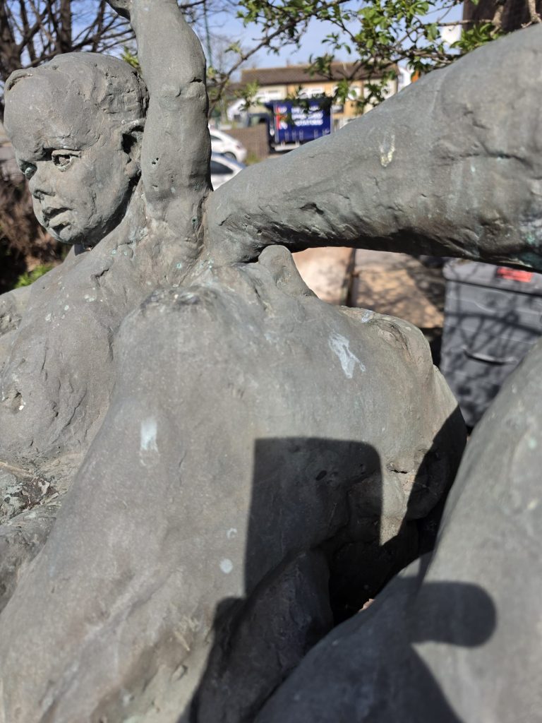 Highly detailed digital 3D model of the Prestatyn Mother and Child sculpture.