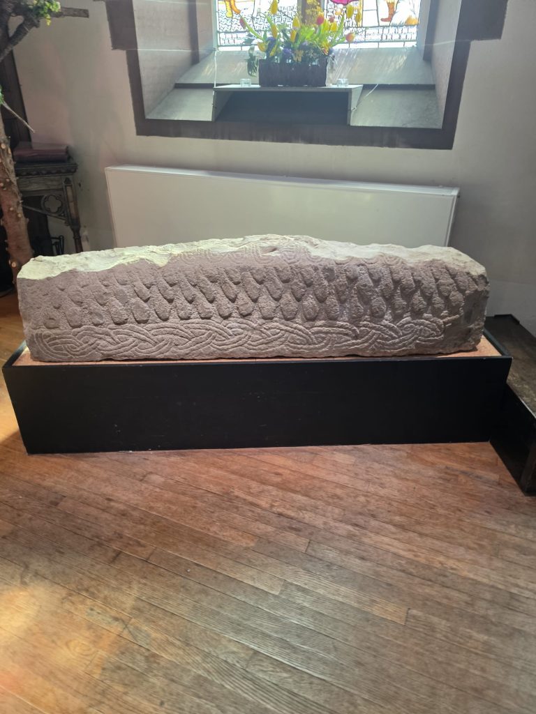 Highly detailed digital 3D model of the Anglo Norse West Kirby hogback stone.