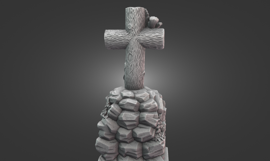 Using the Creality Otter Lite to 3D scan the Victorian tree stump gravestone outdoors.