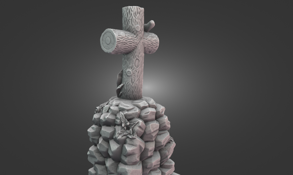 Using the Creality Otter Lite to 3D scan the Victorian tree stump gravestone outdoors.