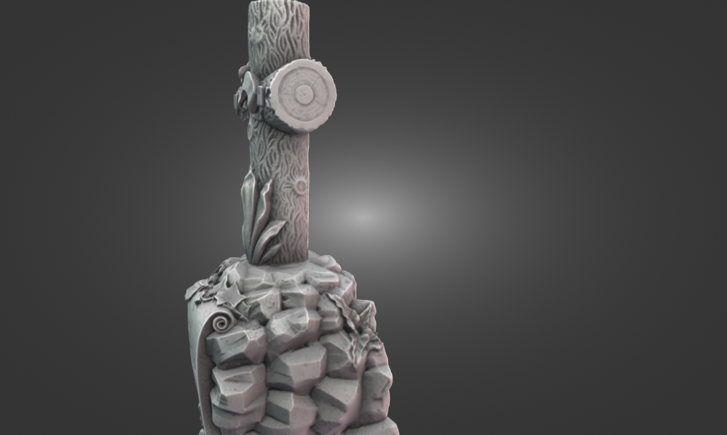 Using the Creality Otter Lite to 3D scan the Victorian tree stump gravestone outdoors.