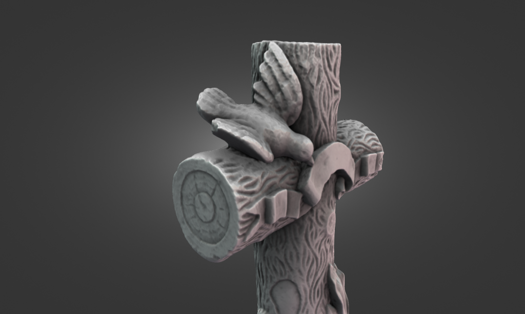 Using the Creality Otter Lite to 3D scan the Victorian tree stump gravestone outdoors.