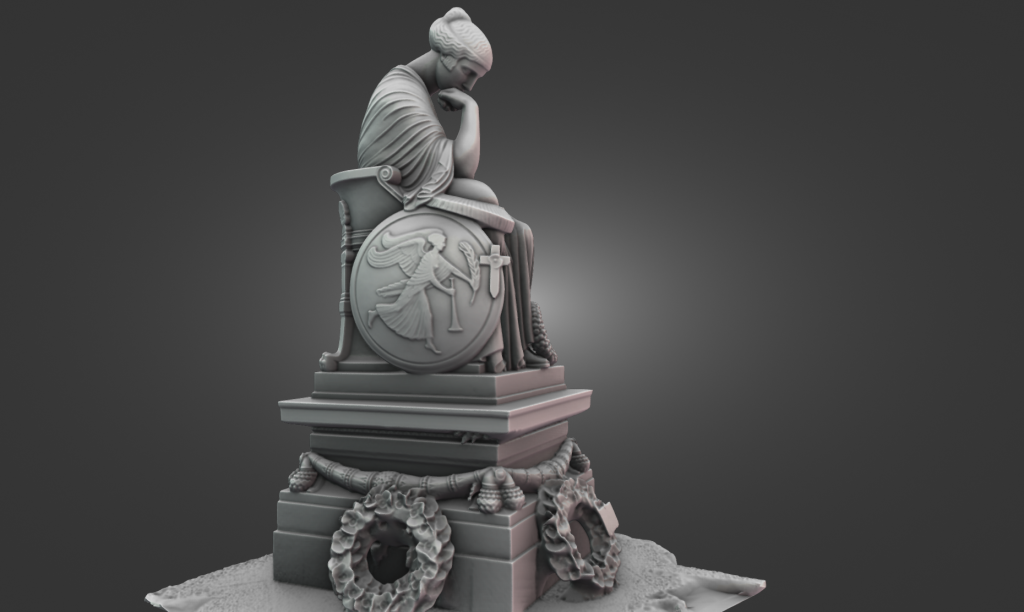 Testing the Creality Sermoon P1 3D scanner using Near-Infrared light technology to digitally archive a large stone monument in the field.