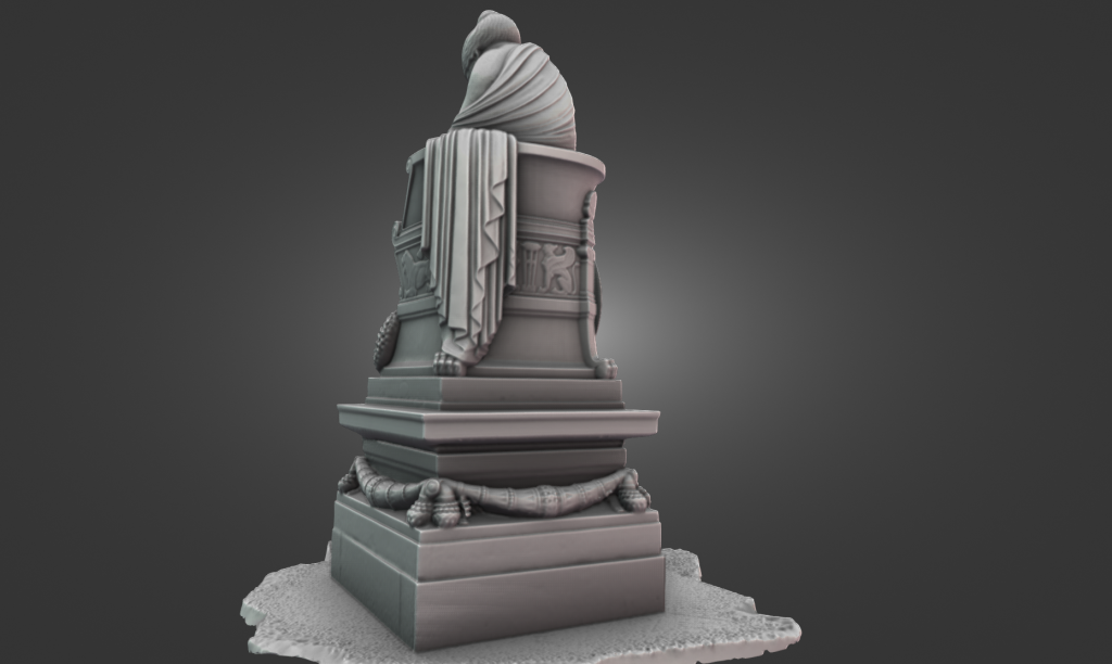 Testing the Creality Sermoon P1 3D scanner using Near-Infrared light technology to digitally archive a large stone monument in the field.