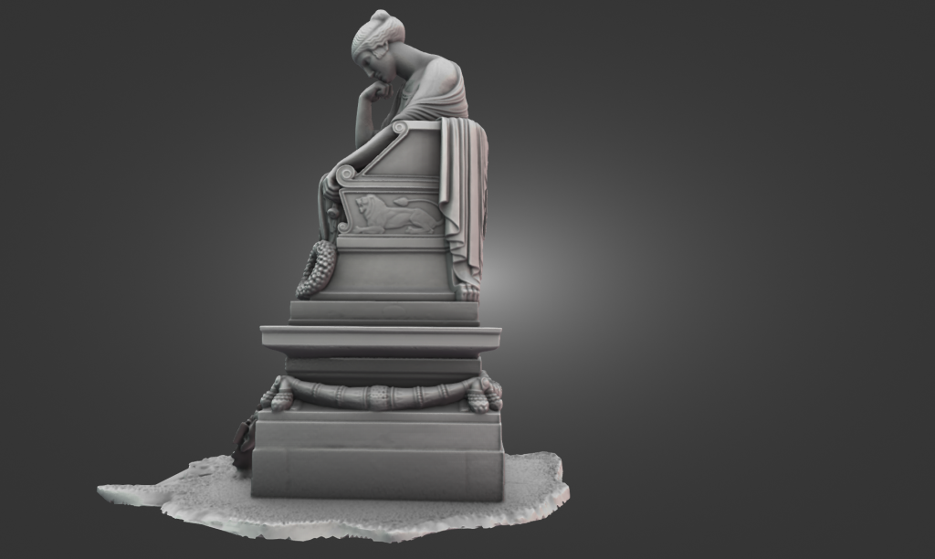 Testing the Creality Sermoon P1 3D scanner using Near-Infrared light technology to digitally archive a large stone monument in the field.