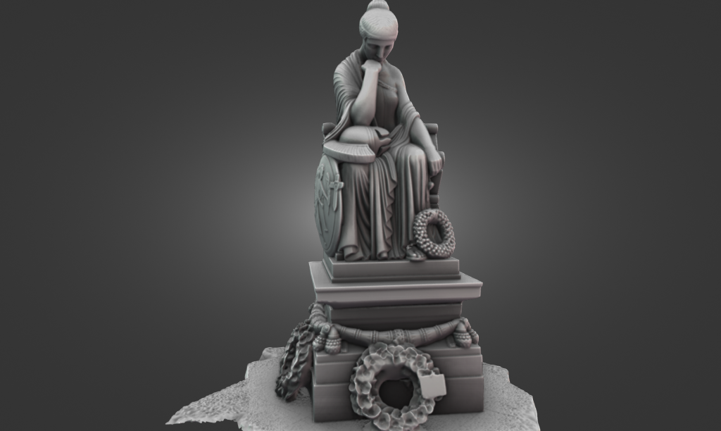 Testing the Creality Sermoon P1 3D scanner using Near-Infrared light technology to digitally archive a large stone monument in the field.