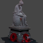 Testing the Creality Sermoon P1 3D scanner using Near-Infrared light technology to digitally archive a large stone monument in the field.