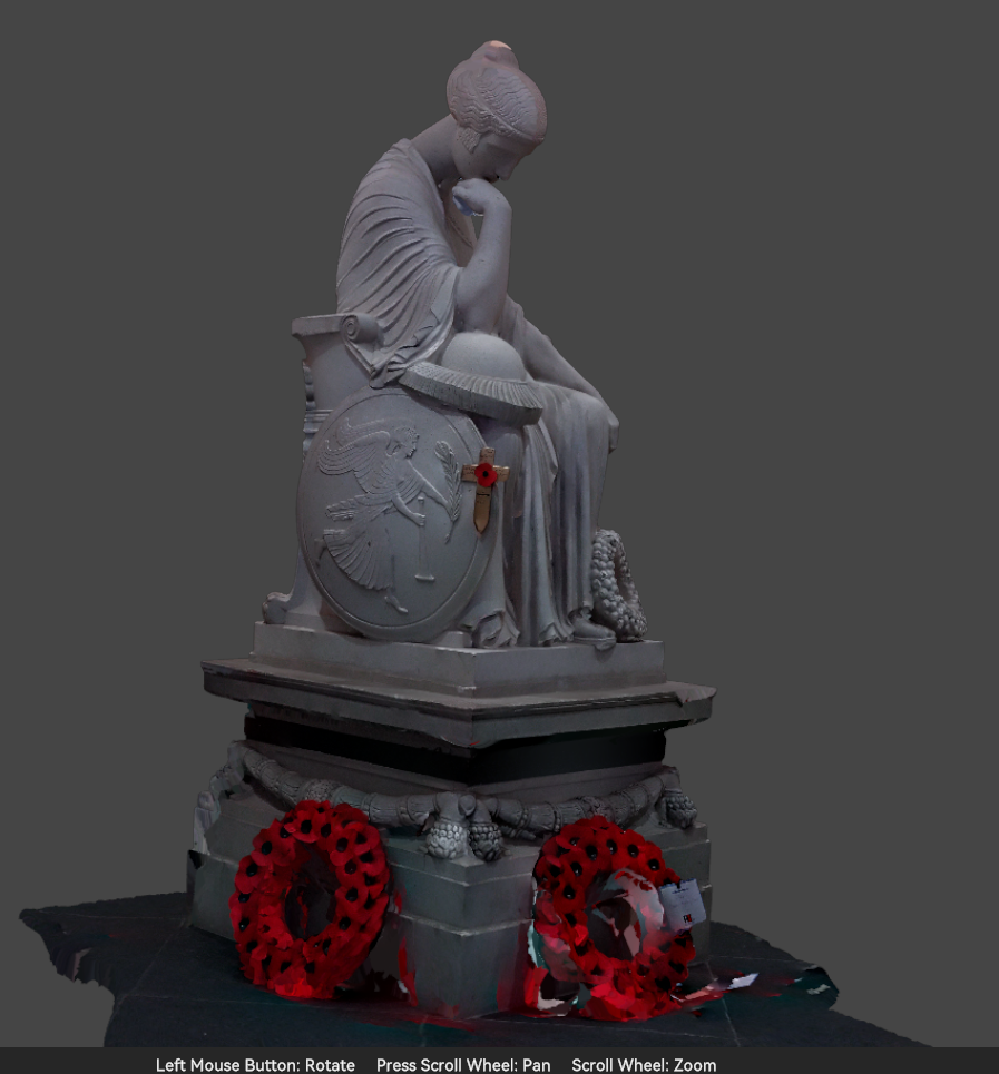 Testing the Creality Sermoon P1 3D scanner using Near-Infrared light technology to digitally archive a large stone monument in the field.