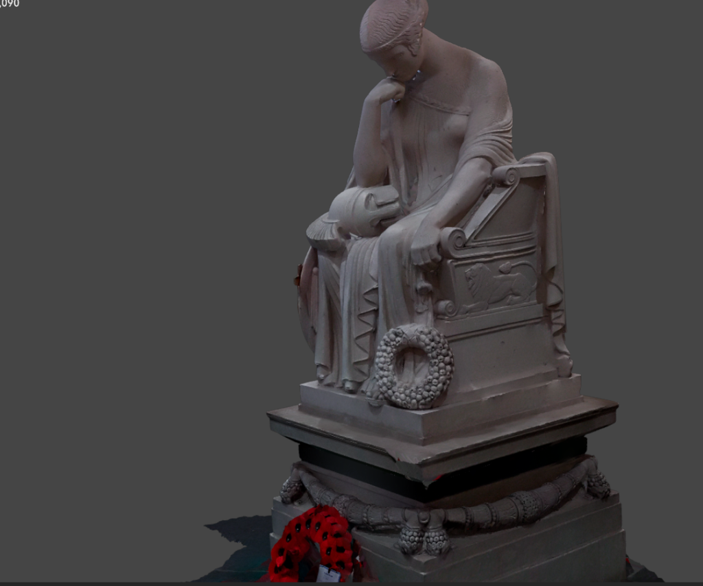 Testing the Creality Sermoon P1 3D scanner using Near-Infrared light technology to digitally archive a large stone monument in the field.