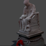 Testing the Creality Sermoon P1 3D scanner using Near-Infrared light technology to digitally archive a large stone monument in the field.