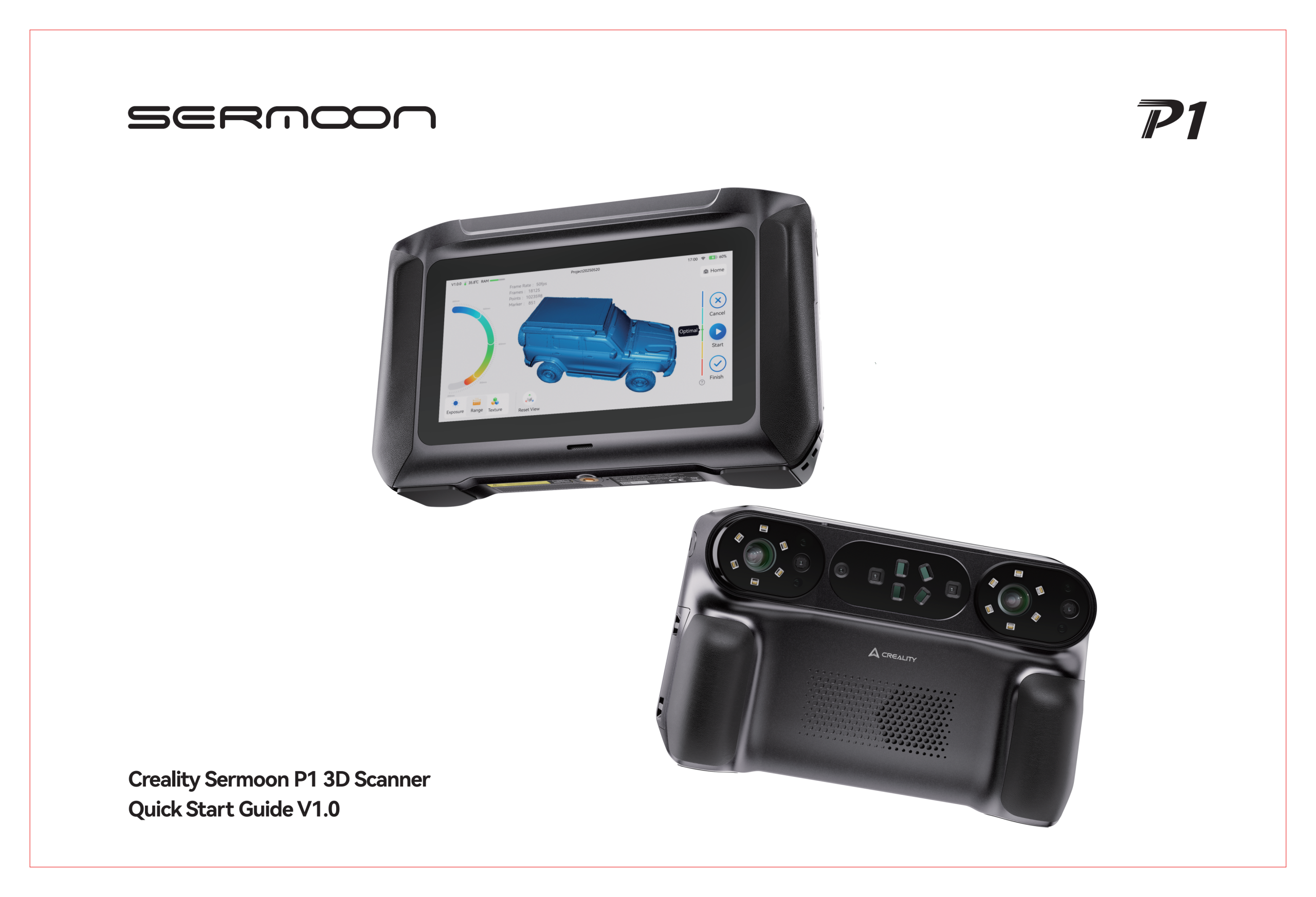 Creality Sermoon P1 Official 3D Scanner Hardware Diagram and Components